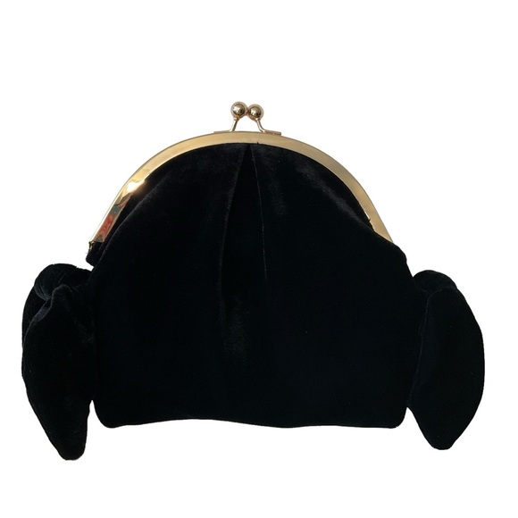 UNBRANDED Bag sz Medium Crossbody Convertible Clutch Kiss Clasp Side Bows Black - Picture 11 of 11